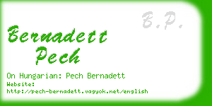 bernadett pech business card